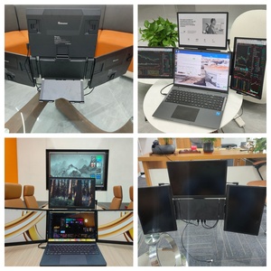 Moniteur portable pliable pour ordinateur portable 13,3 14 15,6 16 pouces avec double, triple ou quadruple écran, extension d'affichage et support pour station de travail PC - Product Image 5