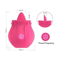 Rose Leistungsstarker Oraler Nippel-Klitoris-Stimulator Massagegerät für Frauen USB-Spielzeug Schwingende Zunge Leckender Vibrator Erotik-Spielzeug