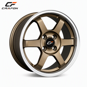 ล้อขอบสีบรอนซ์ด้าน CF 14X5.5 15x6.5 ET33 4x100แบบ CB67.1เหมาะสำหรับ Civic miata Corolla ในสต็อก - Product Image 1