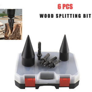 Brocas divisoras de madera de 6 uds., herramientas, cono de división, broca para troncos de leña con mango de <span class=keywords><strong>taladro</strong></span>, picadora de madera contra incendios - Product Image 2