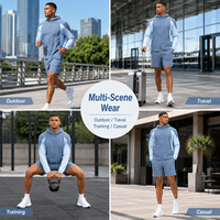 Ensemble de survêtement léger d'été pour homme avec logo personnalisé, veste coupe-vent color block 100 % nylon et short