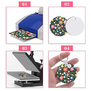 Porte-clés vierge en MDF pour sublimation DIY avec cadre photo, sous-verre en bois, objets décoratifs pour la sublimation de porte-clés - Product Image 3