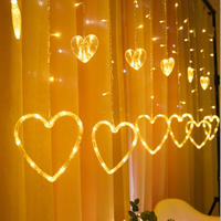 Guirlande de rideaux lumineux à LED en forme de cœur pour l'extérieur, bon marché, guirlande décorative d'amour pour mariage, noël, éclairage mural de vacances