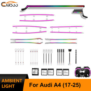 Luz Ambiental Dinámica RGB de 64 Colores Cardoo Symphony para <span class=keywords><strong>Audi</strong></span> A4 <span class=keywords><strong>A5</strong></span> S5 B9 2017-2025, Decoración Interior y Piezas de Mejora - Product Image 1