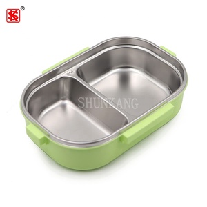 Boîte à lunch pour enfants en acier inoxydable 304, <span class=keywords><strong>bac</strong></span> à bento ovale scellé en plastique <span class=keywords><strong>avec</strong></span> <span class=keywords><strong>couvercle</strong></span> pour boîtes de rangement et bacs pour enfants - Product Image 5