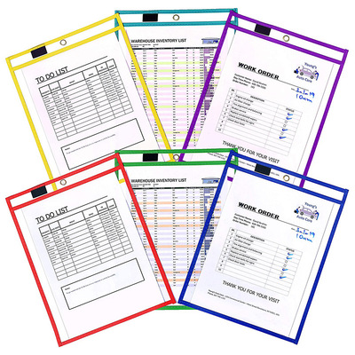 Разноцветные карманы для сухого стирания, Многоразовые прозрачные стираемые карманы, Размер A4, 10 шт./упаковка, 30 шт.