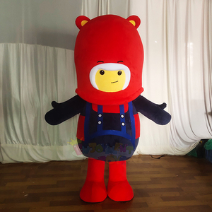 Disfraz de Mascota de Oso Rojo Personalizado, MOQ 1 Pieza, para Eventos Escolares, Reuniones Comunitarias y Fiestas - Product Image 1