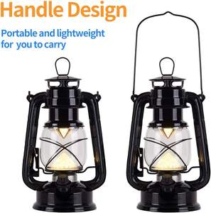 แบบชาร์จไฟวินเทจโคมไฟพายุเฮอริเคนโลหะแขวนโคมไฟสวิทช์หรี่15 LEDs แบตเตอรี่ดำเนินการโคมไฟสำหรับในร่มกลางแจ้ง - Product Image 4