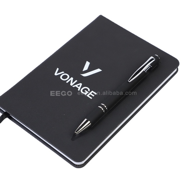 Luxury Business New Year Corporate Gift Set Custom Logo Black Multifunctional Smart Notebook With Magnetic Metal Ballpoint Pen