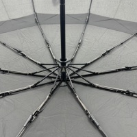 Parapluie à double couche à ouverture et fermeture automatiques, poignée en bois avec accents en laiton, 23''x10K, coupe-vent à 3 plis pour usage quotidien