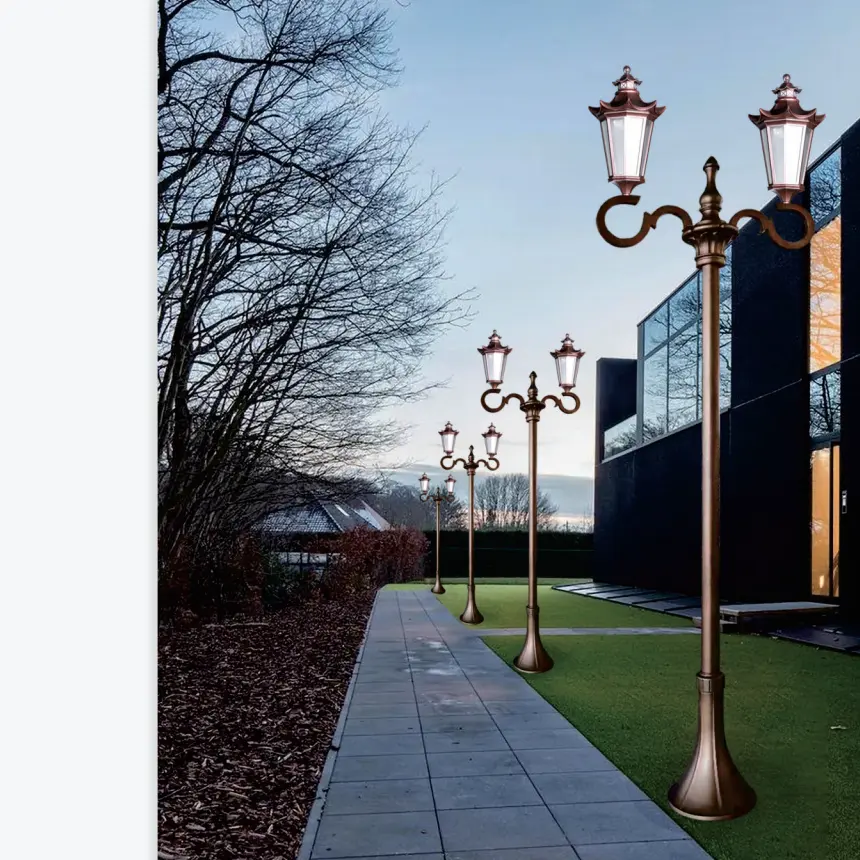 Fashionable nordic modern simple villa theme park landscape 50w 80w 100w led post top light lantern fixtures