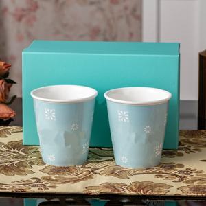 Tasses à café multicolores Macaron 5 pièces/ensemble Cadeau de Noël Porcelaine fine Faite à la main - Product Image 2