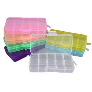 Boîte de rangement en plastique transparente réglable à 10 compartiments colorés pour petits composants, boîte à outils de couture, boîte à perles, organisateur de boutons - Product Image 6