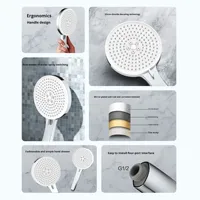Douche à main moderne en chrome, grand panneau de 4,7 pouces, économie d'eau, 5 modes de pulvérisation d'eau réglables pour les toilettes et la salle de sport