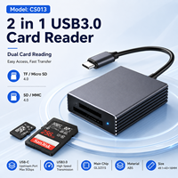 Lector de tarjetas USB 3,0 tipo C SD TF 312MB/s UHS-II, lector de alta velocidad, plástico ABS, portátil, para cámara, portátil, MacBook