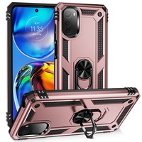 Casing HP Unik TPU PC dengan Ring Holder dan Kickstand Logam untuk Motorola Moto E32 4g