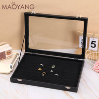 Boîte de rangement rectangulaire en bois portable, motif uni personnalisé, pour boucles d'oreilles, bracelets, bagues, colliers, épingles à cheveux et autres accessoires