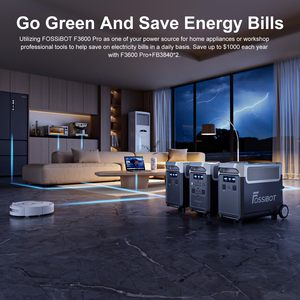 FOSSiBOT F3600 Pro 3840Wh/3600W Portable Power Station <b>Solar</b> <b>Generator</b> 1.8H Fast Charging 5x120V AC Outlets for Home Backup Pure - Product Image 6