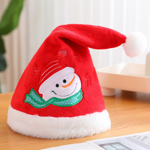 Nouvelles décorations de Noël musicales oscillantes Led adultes et enfants chapeaux de père noël dessin animé bonhomme de neige wapiti chapeaux de noël - Product Image 4