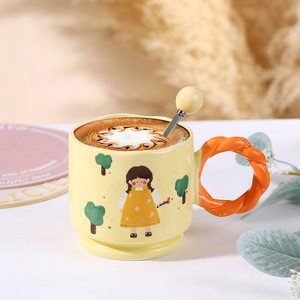 Copo cerâmico de alto valor Internet celebridade cartoon home office caneca <span class=keywords><strong>cute</strong></span> girl copo café lembrança - Product Image 1
