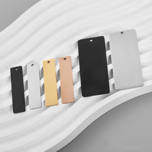 304 прямоугольные украшения из нержавеющей стали с зеркальной отделкой, брелок с пустым стержнем для гравировки - Product Image 3