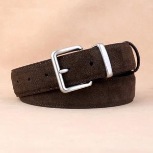 Nueva moda Primavera <span class=keywords><strong>vino</strong></span> rojo Color cinturones de cuero con hebilla de trinquete cuadrado cinturones de cuero de ante genuino para mujeres Jeans vestido - Product Image 4