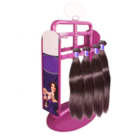 Perruque de salon de beauté personnalisée, extension de faisceau de cheveux, boucles d'oreilles, colliers, accessoires, présentoir rotatif en métal, support de bijoux