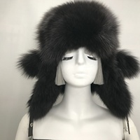 Gorro Unisex Personalizado de Piel de Zorro Genuina con Orejeras, Gorro de Aviador Ruso de Piel Natural Real para Mujer, Parte Superior de Cuero Auténtico