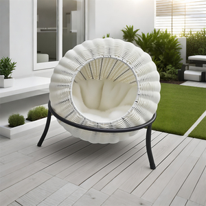 Kunden spezifisches Muschel-Muschel-Rattan-Haustier bett | Erhöhter Metallst änder, Plüsch kissen | Indoor Outdoor <span class=keywords><strong>Cat</strong></span>/Dog Lounge - Product Image 4