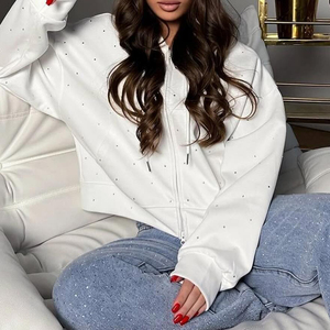 High Quality Custom Blank Zipper Design <b>Women</b> Pullover Casual Sports Loose <b>Women</b> <b>hoodies</b> - Product Image 2