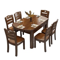 Table à manger en bois massif domestique à bas prix meubles de Restaurant Table carrée et ronde pliable à double usage