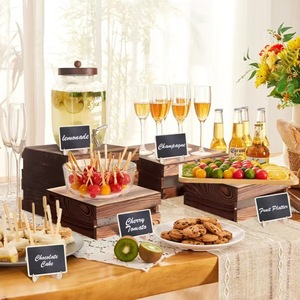 Wooden Dessert Stand Cake Rack Solid Wood Rectangle <b>Desktop</b> <b>Shelf</b> For Party Snacks Buffets Tea Breaks Indoor Use - Product Image 1