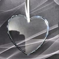 Ornement de Noël en verre cristal blanc, forme cœur et ronde, transparent, décoration créative, cadeau amusant pour les fêtes