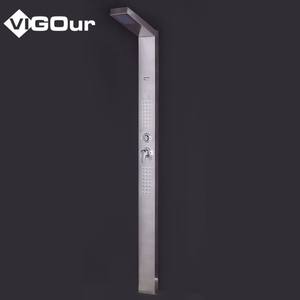 Columna de Ducha Moderna de Pared con Acabado Cromado para Hoteles, con Efecto Lluvia, Alta Presión, Triple Salida de Agua y Barra Deslizante - Product Image 1