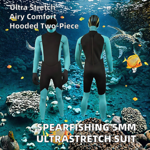 Combinaison de plongée 5 mm en Spandex/Polyester ultra-extensible respirante avec capuche, 2 pièces, pour la pêche sous-marine et la plongée libre W862 - Product Image 2