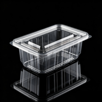Emballage alimentaire jetable et recyclable en PET transparent de 0,4 mm d'épaisseur, avec couvercle à charnière pour pâtisserie, idéal pour les beignets glacés, les biscuits et les gâteaux, qualité alimentaire