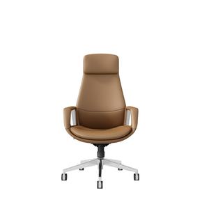 Silla de oficina de cuero genuino de lujo ajustable ergonómica a precio de fábrica, silla ejecutiva para Jefe, silla giratoria para ordenador - Product Image 1