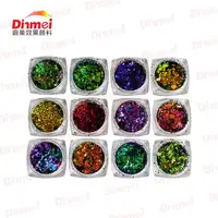 Dingmei flocos de camaleão de cor brilhante, com dramáticos e fantásticos efeito de mudança de cor para decoração de unhas