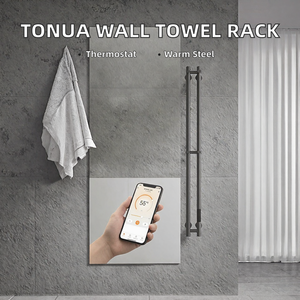 Moderno y Popular Calentador de Toallas Eléctrico de Pared para Baño TONUA de Alta Calidad, Acero Inoxidable, 2 Barras Ajustables - Product Image 2