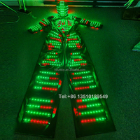 Costume de robot marcheur sur pilotis LED numérique lumineux Robot de fête Costume d'éclairage lumineux vêtements de scène Performance de danse Dj