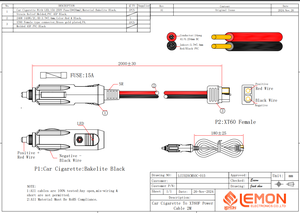 Adaptateur de cigarette de voiture 12V-36V prise mâle vers câble de connecteur XT60H-F allume-cigare vers câble d'extension femelle XT60 - Product Image 5