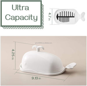 Beurrier en porcelaine OEM avec couvercle Beurrier avec couvercle <span class=keywords><strong>Grand</strong></span> beurrier mignon Conteneur en forme <span class=keywords><strong>de</strong></span> baleine - Product Image 3