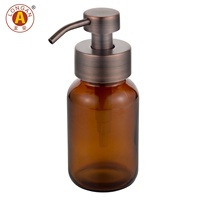 Botol Kaca Amber Buatan Pabrik Tipe Persegi Wadah 250Ml Botol Amber Pipih Sabun Cuci Tangan Dengan Pompa Busa Harga Bagus