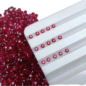 Round 0.8mm ~ 2.0mm Good Quality Natural Ruby Red Round Brilliant Cut Gemstone with Color Play - Product Image 1