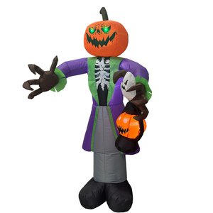 Citrouille gonflable personnalisable, monstre fantôme tenant une citrouille, peut être utilisé pour Halloween, soirée d'Halloween, escape room - Product Image 2