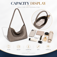 Sac Hobo Tissé Fait Main en Cuir PU pour Femmes, Sacs à Bandoulière, Sacs Sous le Bras, Sacs à Main pour Femmes, Logo Personnalisé, Vente en Gros