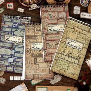 Feuille d'autocollants en spirale, Série d'étiquettes 'Lost Label', Cadre d'étiquettes rétro littéraires, Matériel pour carnet, Autocollants décoratifs pour scrapbooking imprimés - Product Image 1