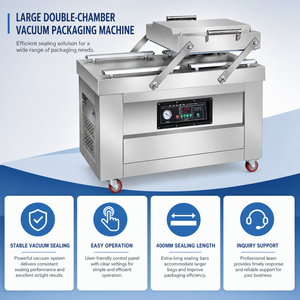 Máquina de Envasado al Vacío de Doble Cámara Comercial, Sellado Doble de 400 mm, 900 W, para Carne, Mariscos, Restaurantes y Procesamiento de Alimentos - Product Image 6