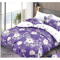 6PCS drap de lit plat imprimé fleurs king size draps de lit en coton avec taie d'oreiller ensembles de draps literie en gros