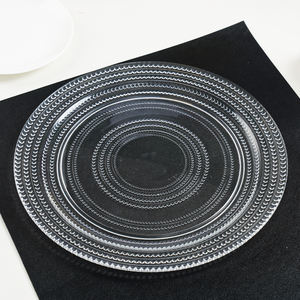 Services de table transparents, ensemble d'assiettes en verre avec motif de points - Product Image 5